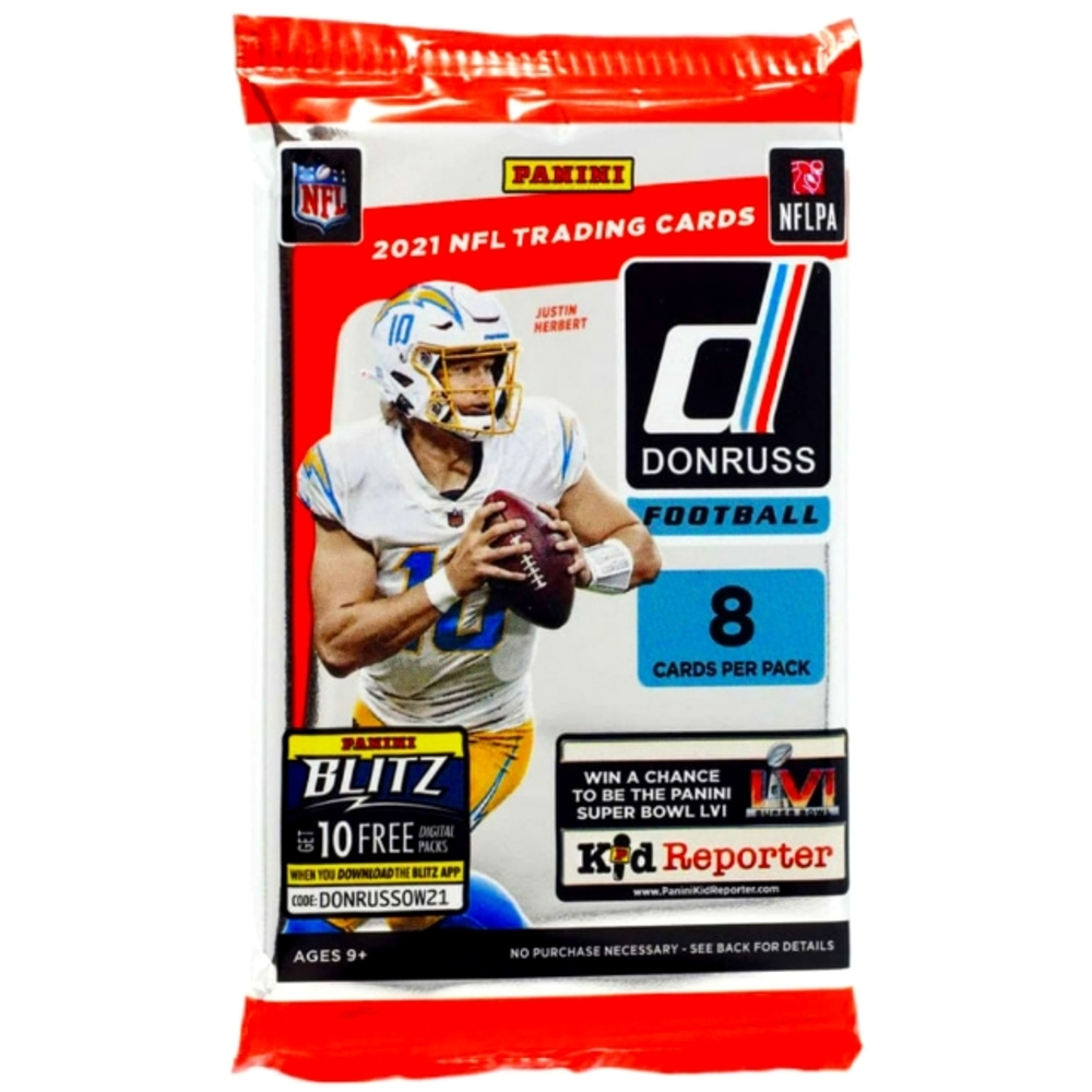 2021 NFL Panini Donruss NEW Football Trading Cards Pack Bag 8 Cards SEALED